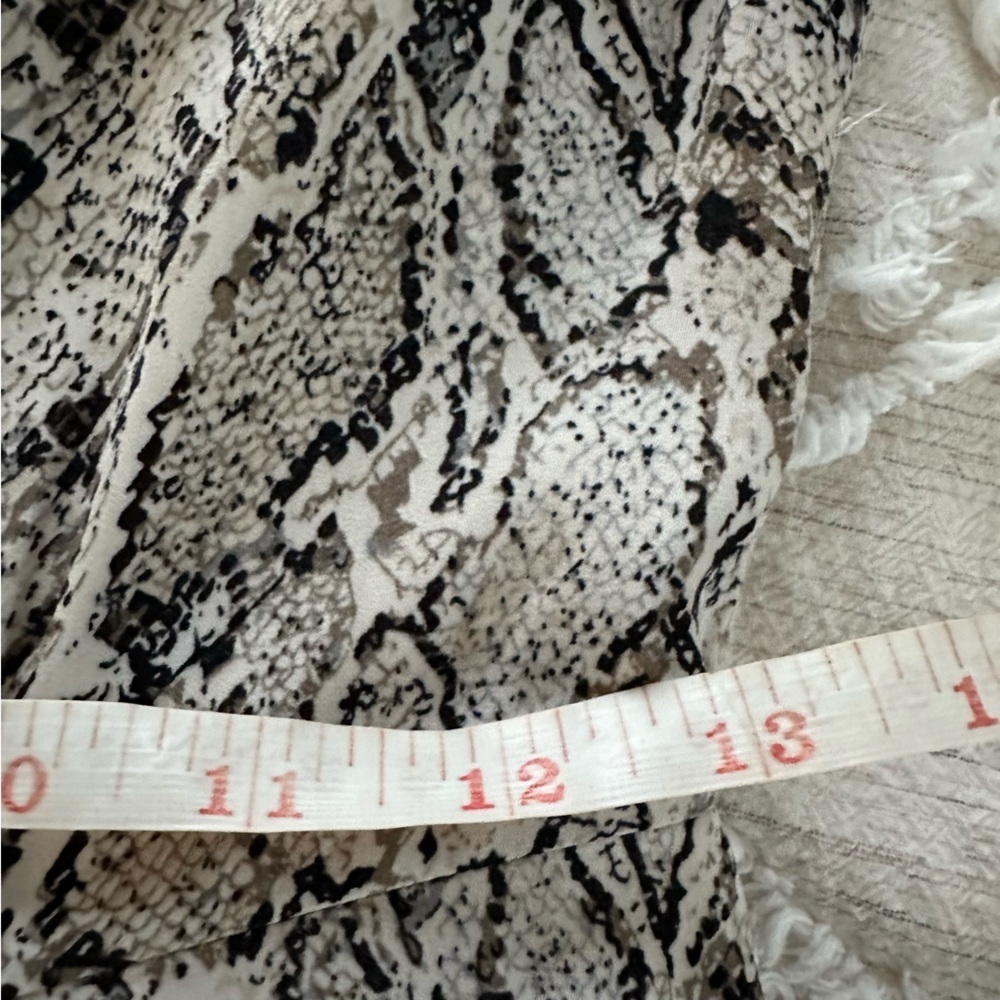 Revolve Bardot Ruffle Snakeskin Print Mini Dress‎ Coquette Feminine XS 4 - Picture 6 of 11